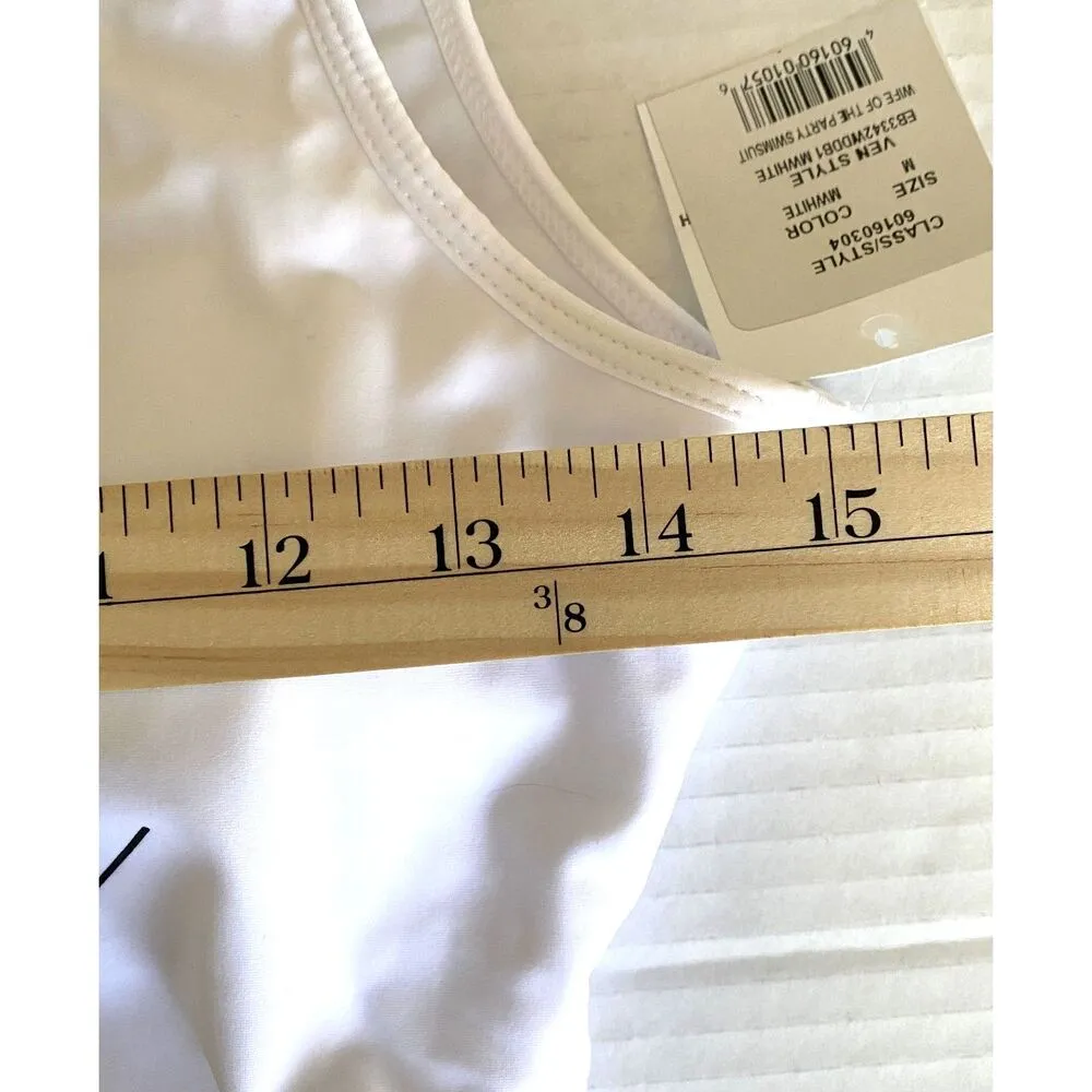 NWT Davis Bridal White Wife of the Party Swimsuit Cup Padding Chic Fun Sz M - Image 6