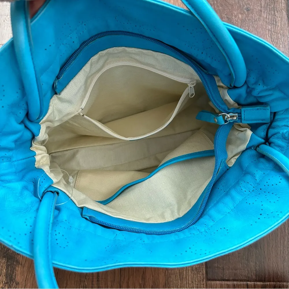 ROBERTA GANDOLFI turquoise fringe tassel leather bag, made in Italy, NWT - Image 9