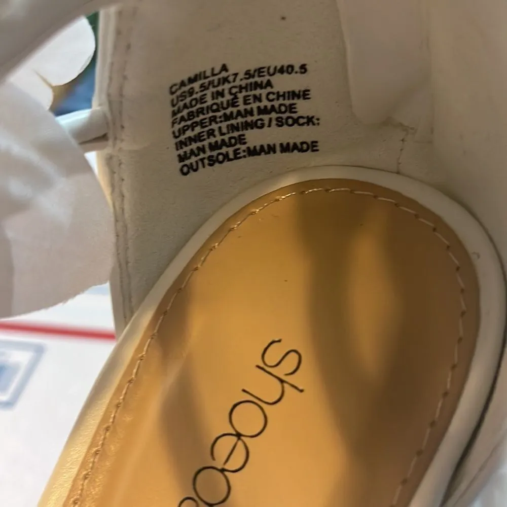 Shoe Dazzle Camilla White High Heel Sandals, White Flower, Women’s Size 9.5 NWOT - Image 8