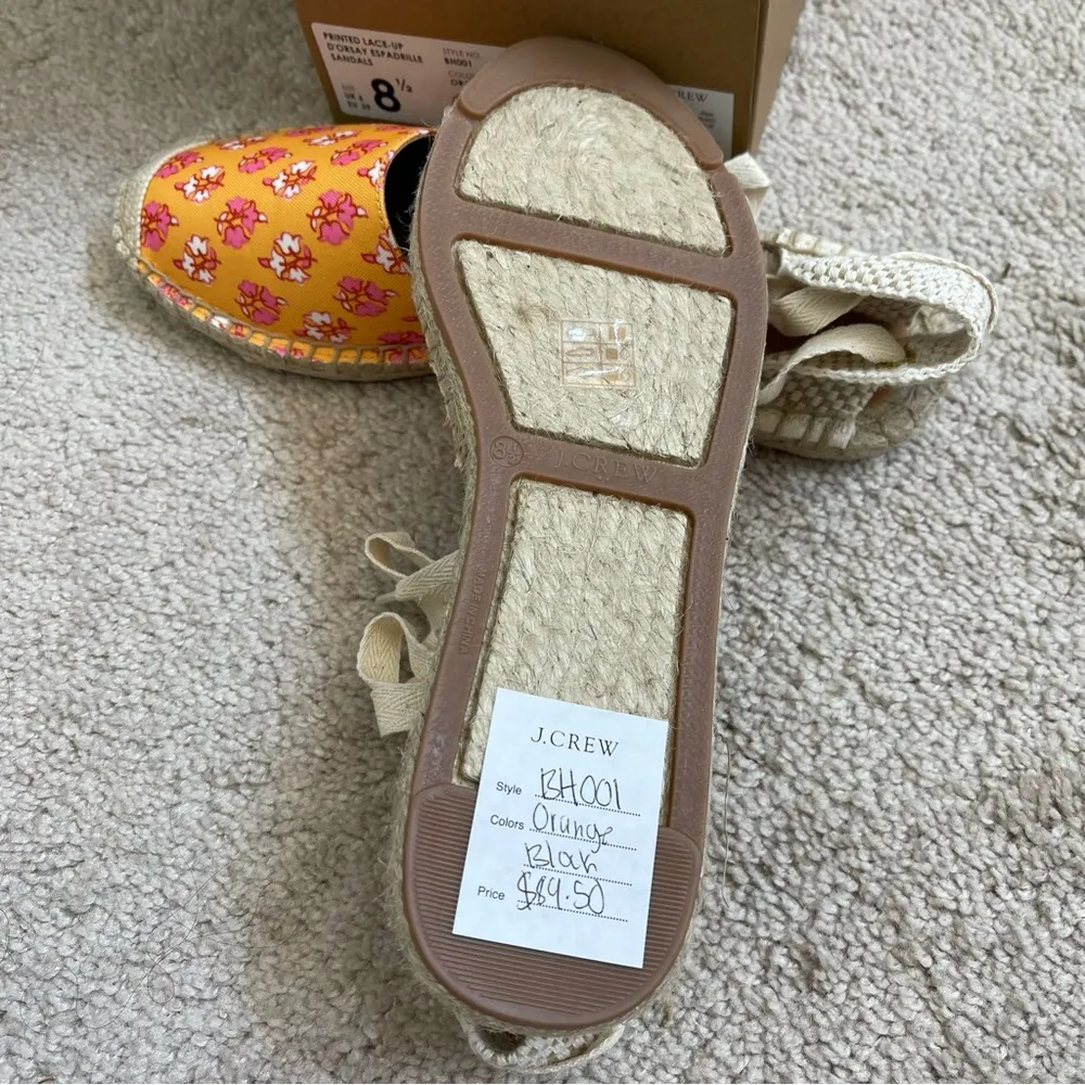 Printed Lace-up D’Orsay Espadrille sandals NWT - Image 3