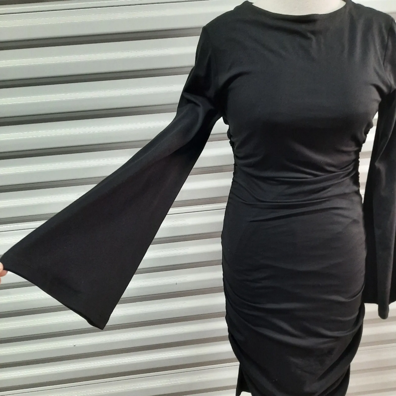 Susana Monaco Womens Dress Size Medium Black Bodycon Quiet Luxury Romantic - Image 7