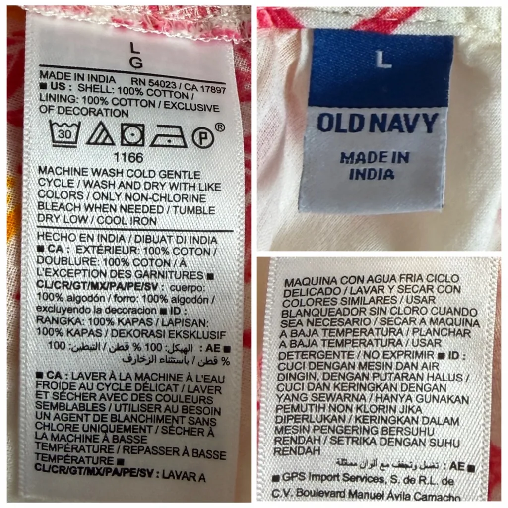 Old Navy Cotton Maxi Dress Sleeveless V-neck White Pink Floral Women Size Large - Image 12