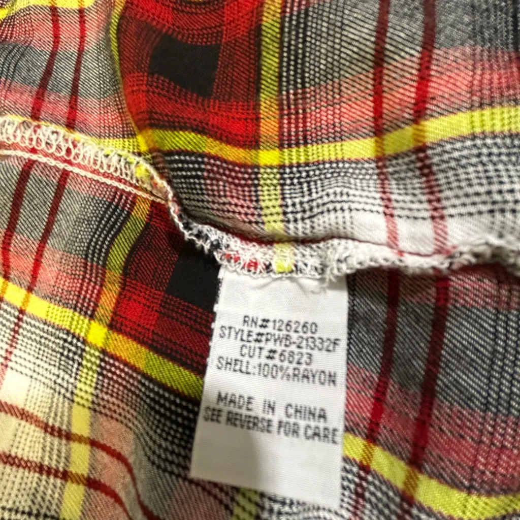 Velvet Heart Red and Black Plaid Button Down Shirt - Image 7