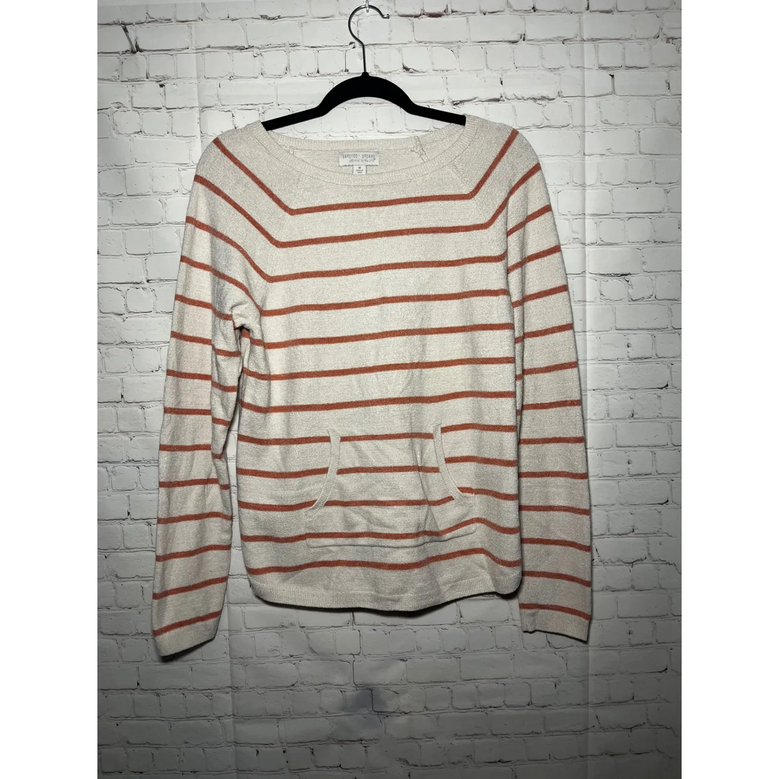 Barefoot Dreams CozyChic Ultra Lite Striped Pullover Sweatshirt Size M - Image 3