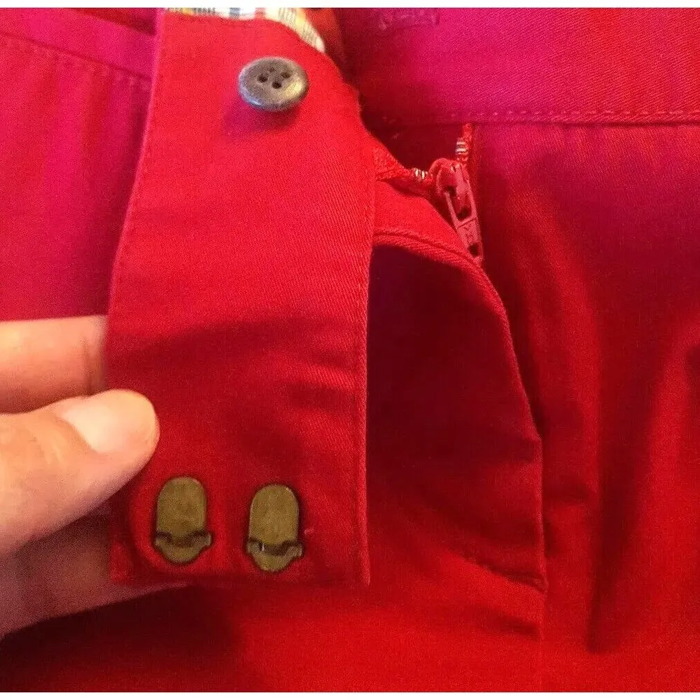 J Crew Womens Skirt Red Size 4 Mini Stretch Button Cotton Spandex Casual Pockets - Image 10