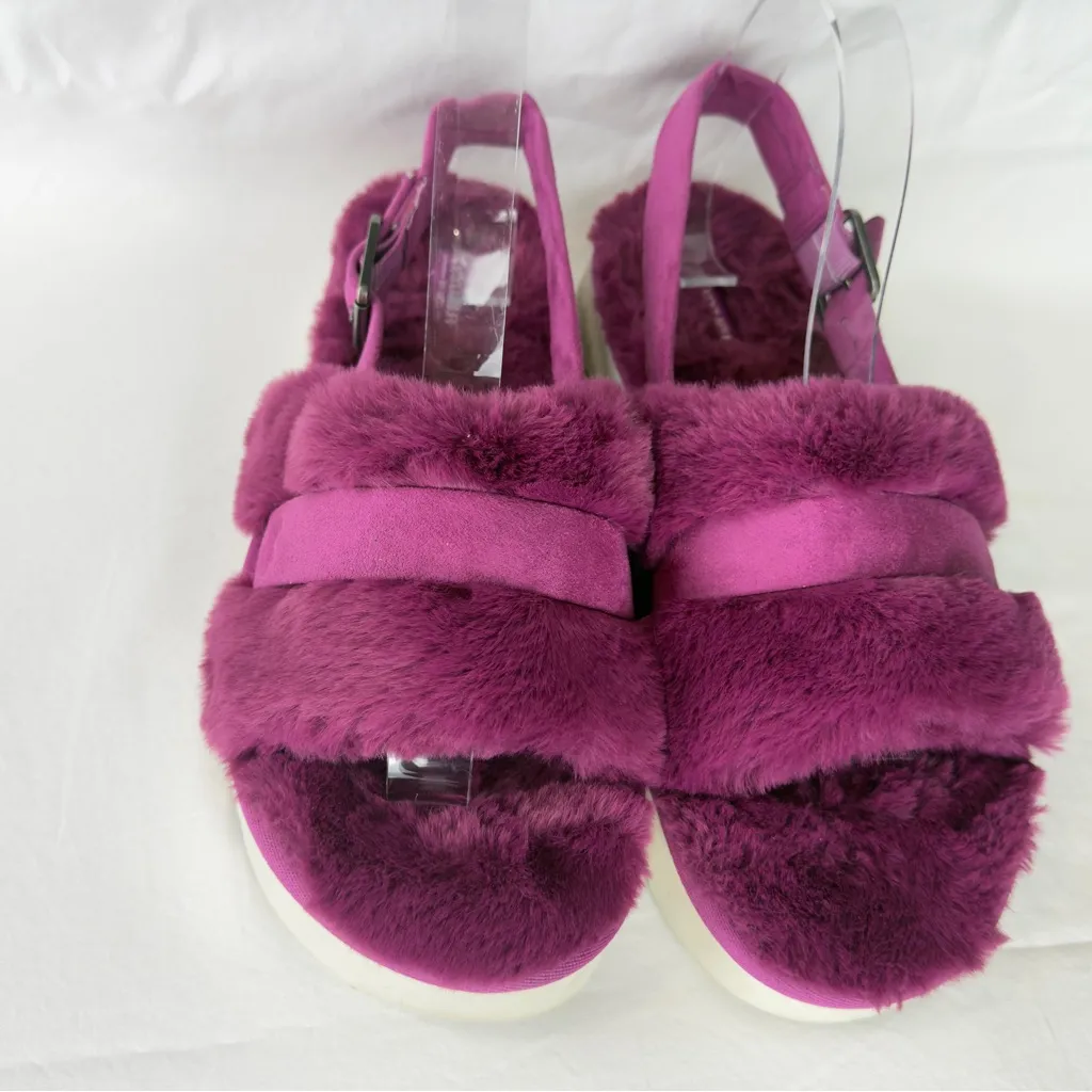 Koolaburra by UGG Women’s Size 11 Adjustable Slide Sandals Fuzz'd Out Fuchsia Purple - Image 3