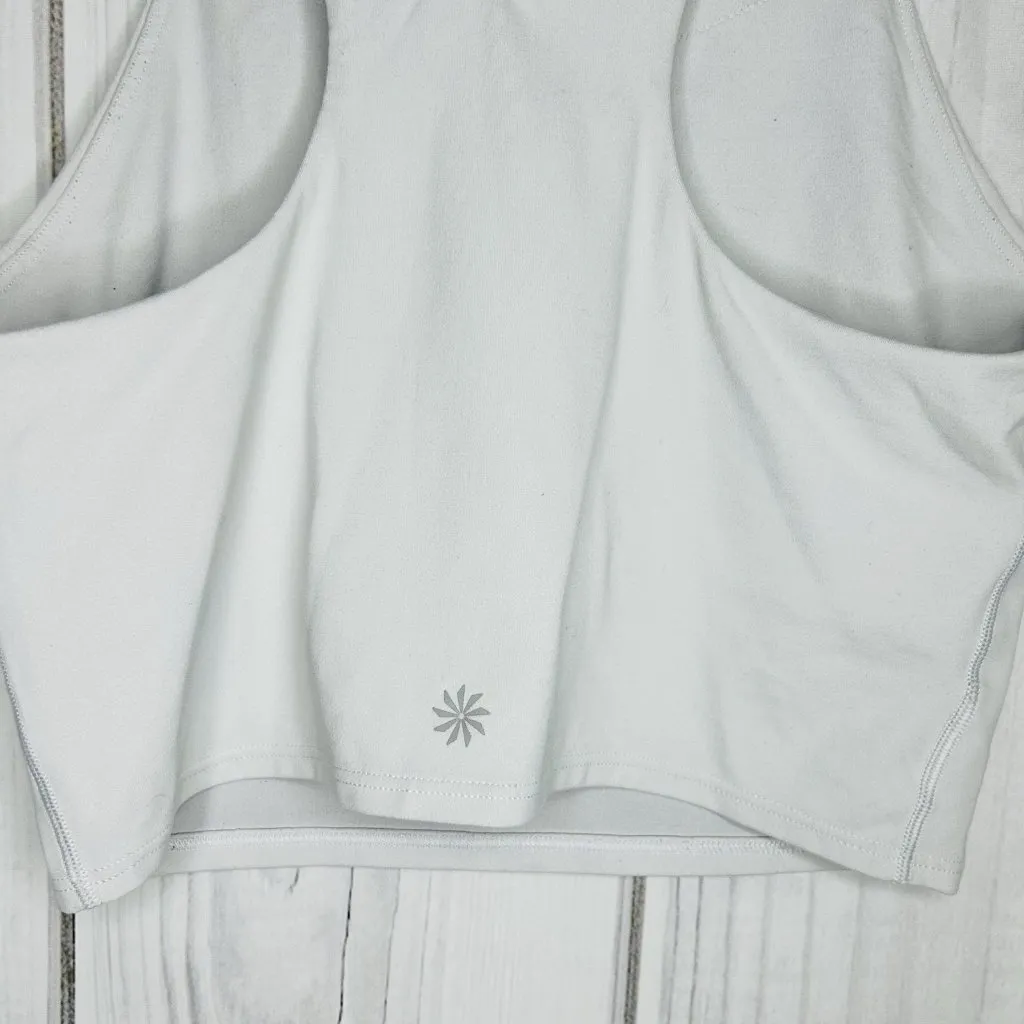 Athleta Conscious Crop Longline Sports Bra Tank Top Women's Size XS White - Image 6