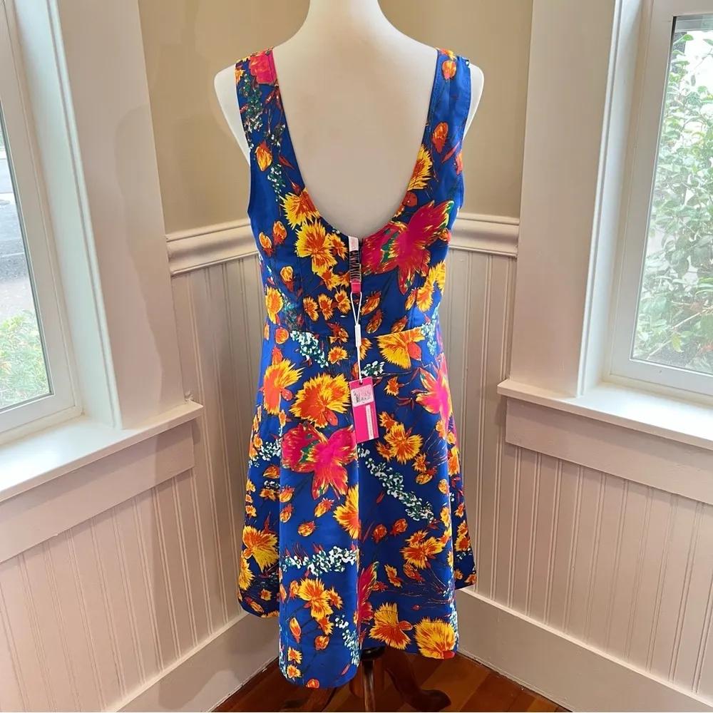 Plenty by Tracy Reese Anthropologie Dress Fit & Flare Floral Midi 12 Blue - Image 2
