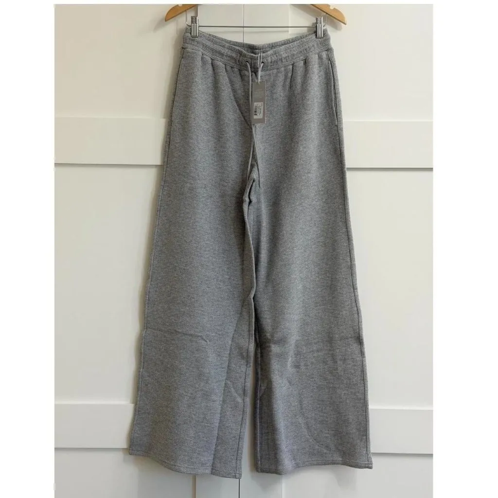 Negative Underwear Waffle Knit Track Pant in Heather Grey, Size Medium - Image 7