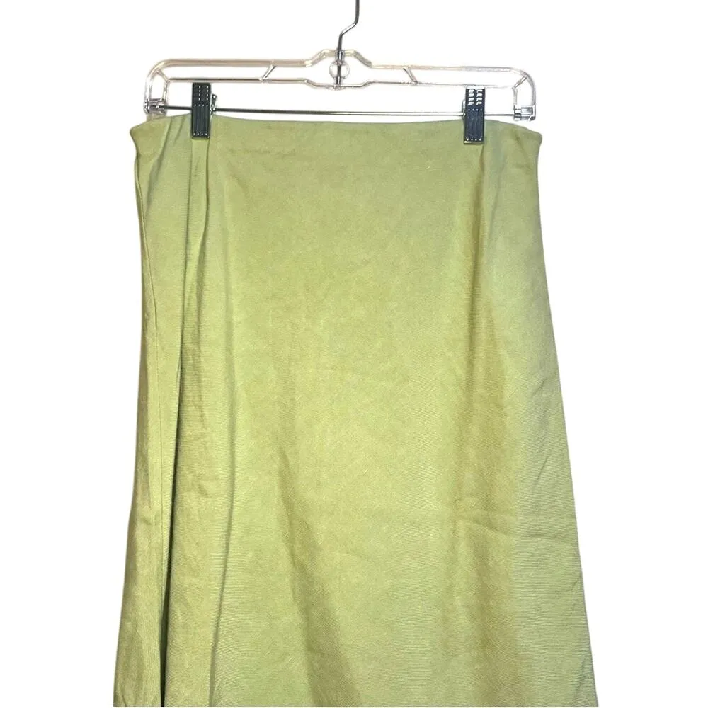 Madewell Light Green Layton Midi Slip Skirt SZ 6 NWT Linen Twee Modest Twill - Image 3