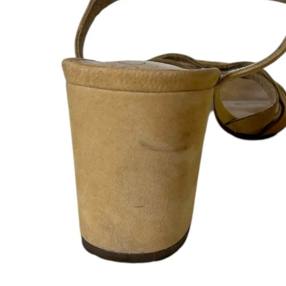 Sole Society Sandals Paulina Nubuck Block Heels Natural Tan Women’s Size 7.5M - Image 10