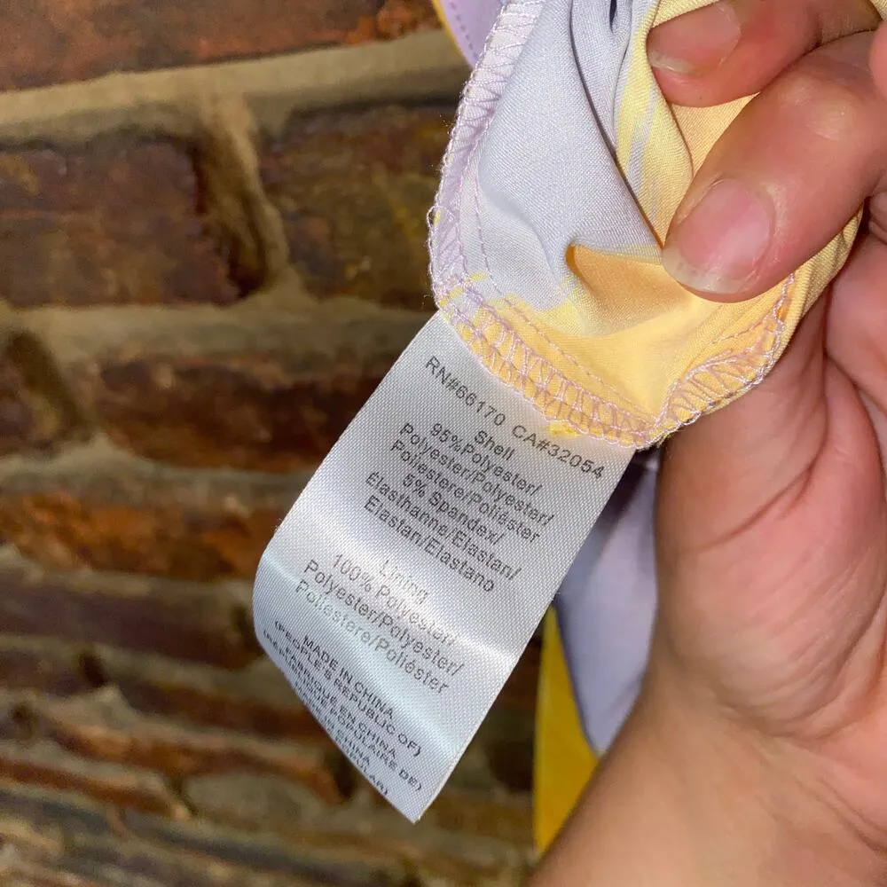 Anthropologie Hutch Lavender Purple Yellow Backless Wide Leg Jumpsuit Women's 0 - Image 9