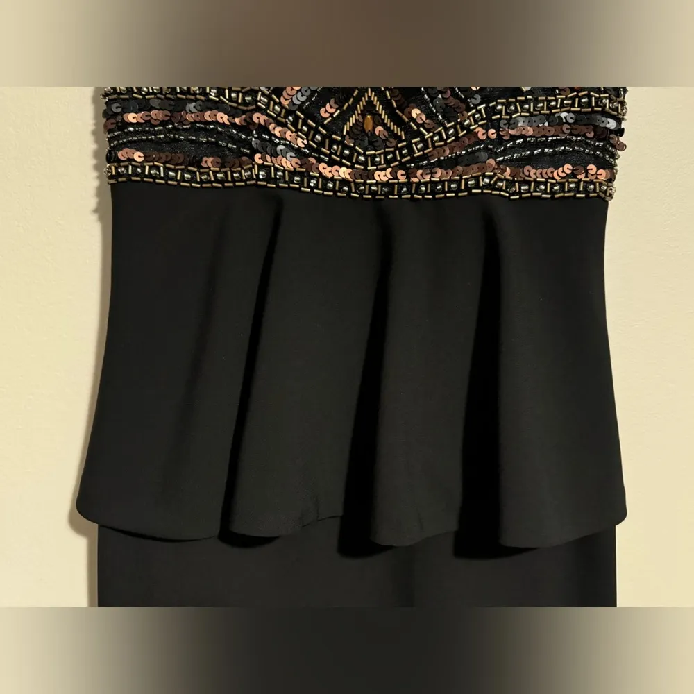 NWT Sue Wong Nocturne Black and Brown Beaded Cocktail Dress size 0 - Image 3