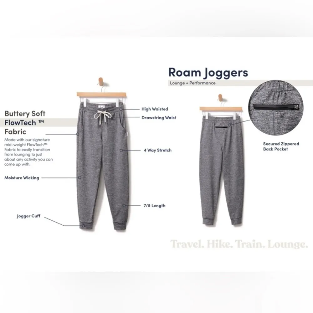 Feat Roam Joggers Sweatpants Drawstring Waist Aqua Blue Size XS Athleisure - Image 5