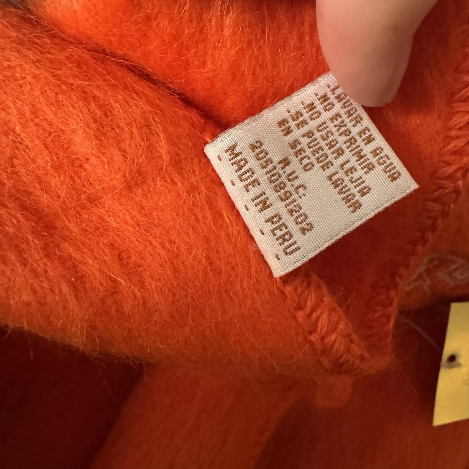 NEW Alpaca Scarf Fringed Bright Orange 70”x9” NWT Peru Super Soft - Image 6