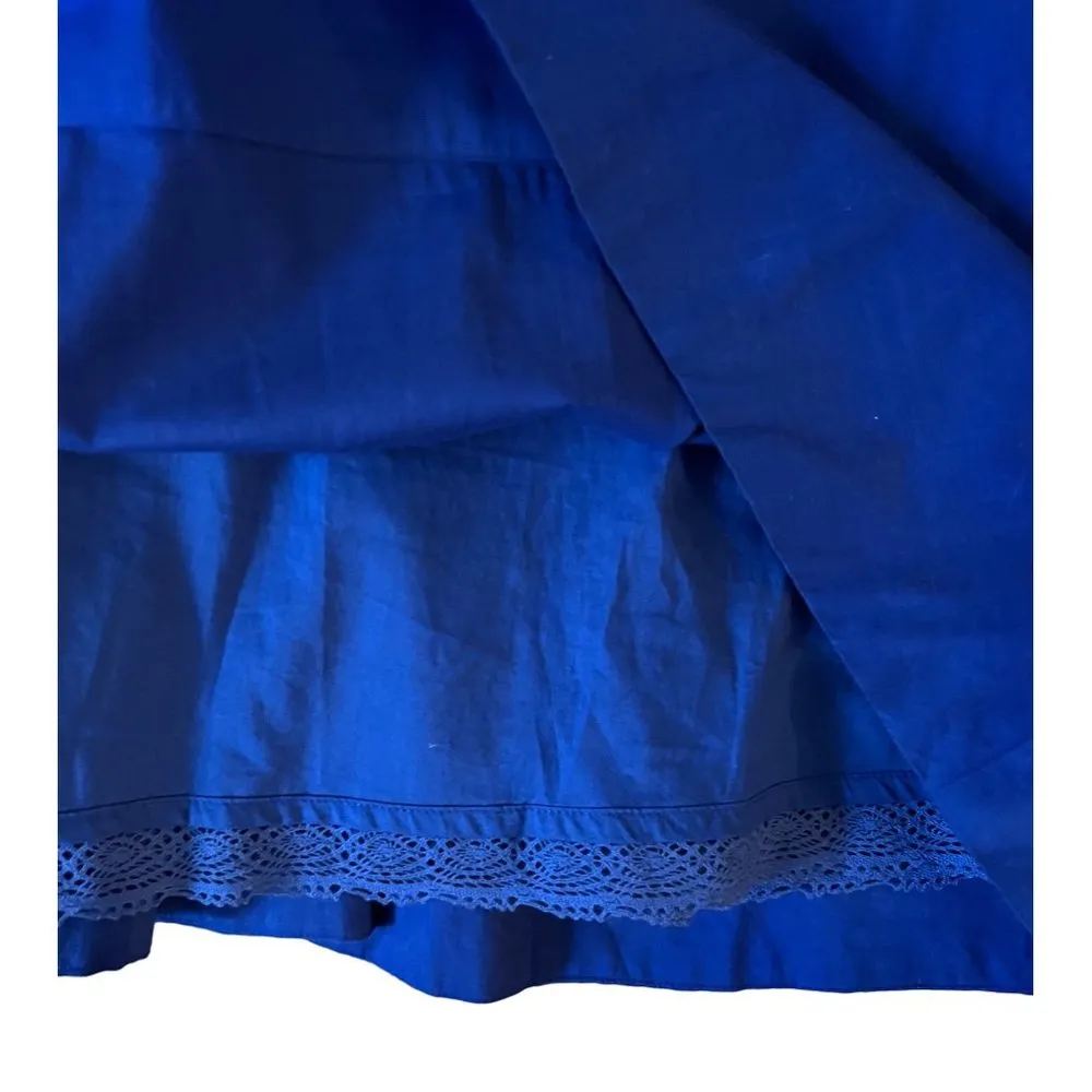 Anthropologie Edme & Esyllte 0 Graphical Dress Sundress Blue Empire Waist Pleats - Image 7