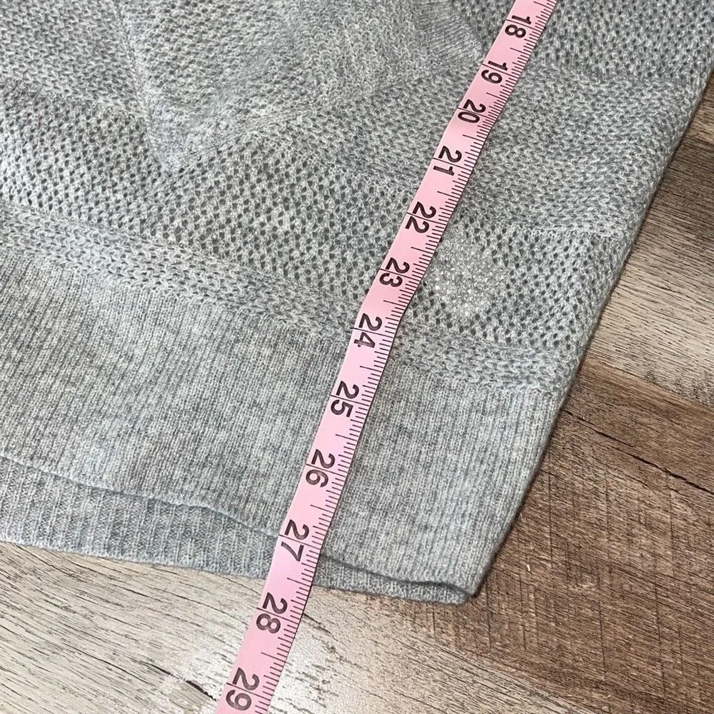 Splendid  Womens Knit Ribbed Collar Open Front Cardigan Sweater Light Gray Sz XS - Image 7