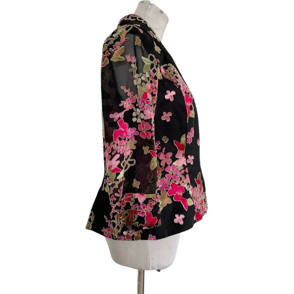 Alex Evenings Size Small  Top Blouse Party Wedding Fancy Classy Floral - Image 4