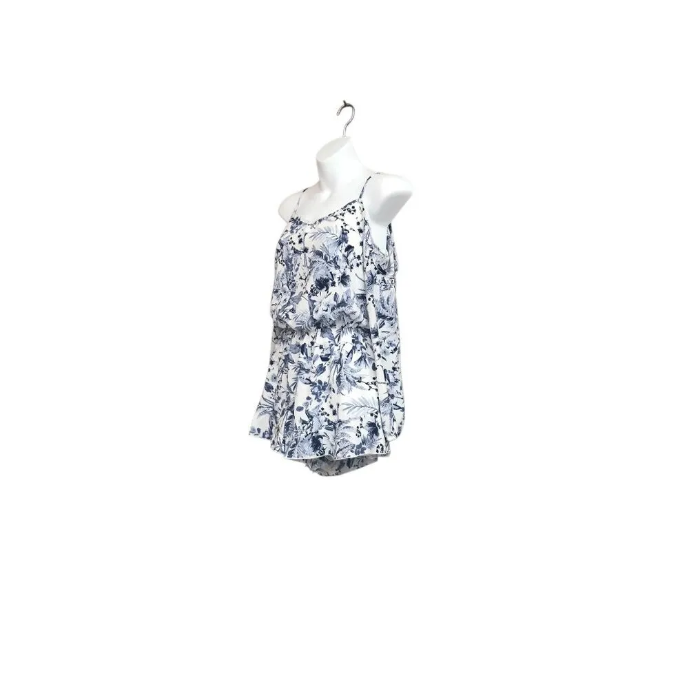 Altar'd State Altar’d State Blue and White Cold Shoulder Romper - Image 3