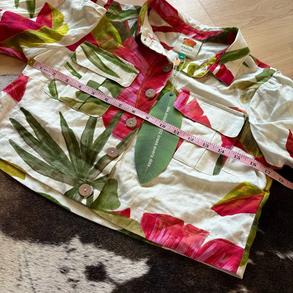 FARM RIO Spring Forest Shirt Button Down Long Sleeve SIZE XS NWT - Image 9