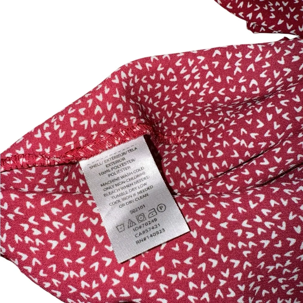 LOFT Crimson and White Geometric Shirt - Image 5