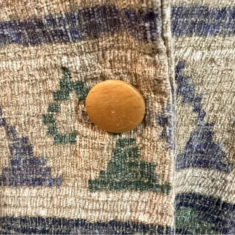 Vintage Bedford Fair Aztec Southwestern Tapestry Blazer Jacket USA Size 16 Green - Image 9