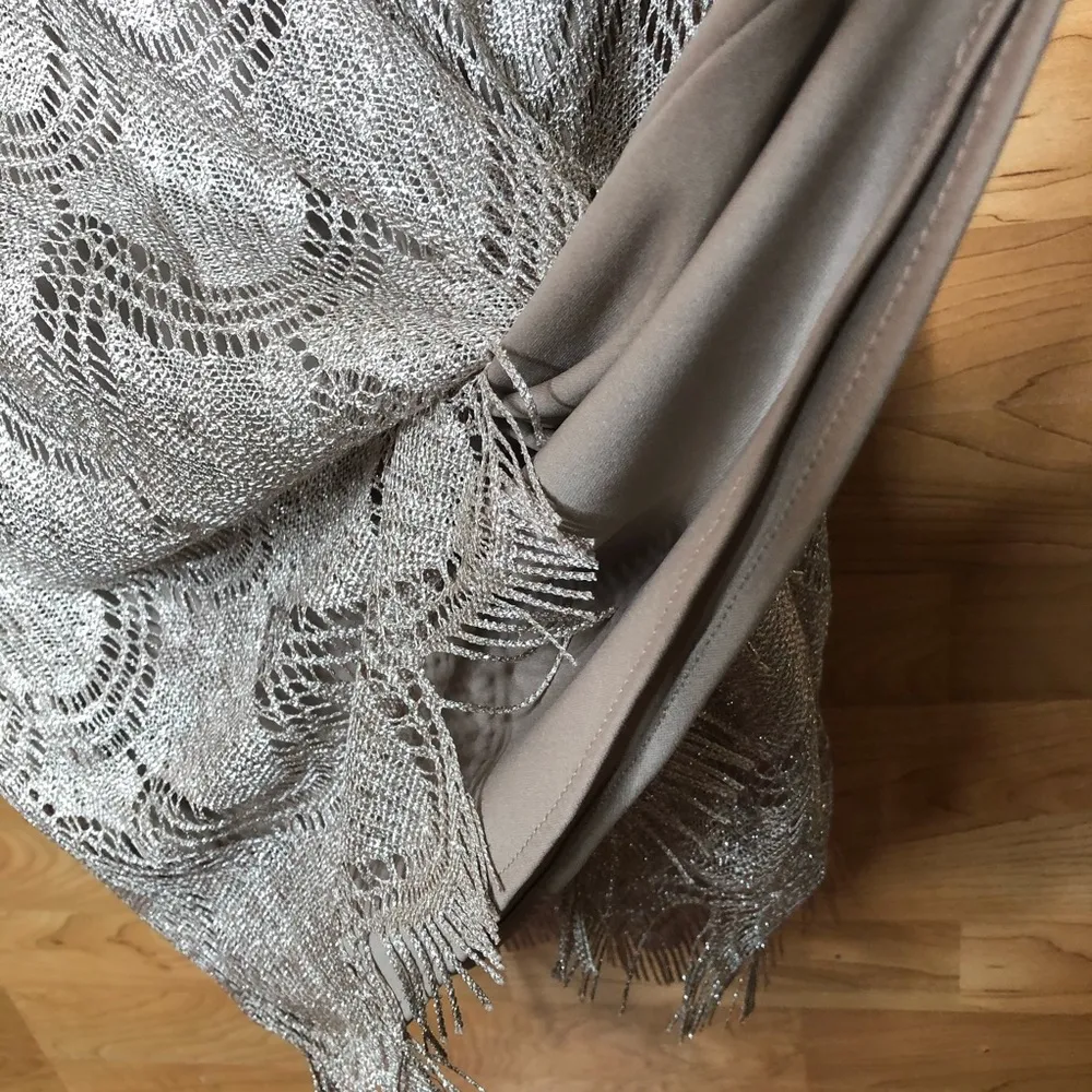 S.L. Fashions Glistening Gold Laced Fringed Dress Perfect for a Wedding Size undefined - Image 8