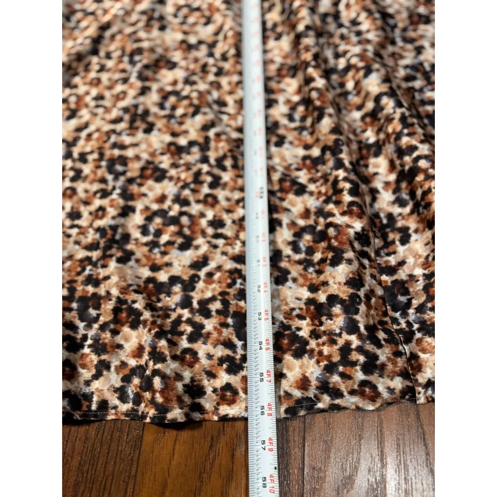 Nicole Miller New York Womens  M Animal Print Maxi Dress With Built-In Bra Brown - Image 11