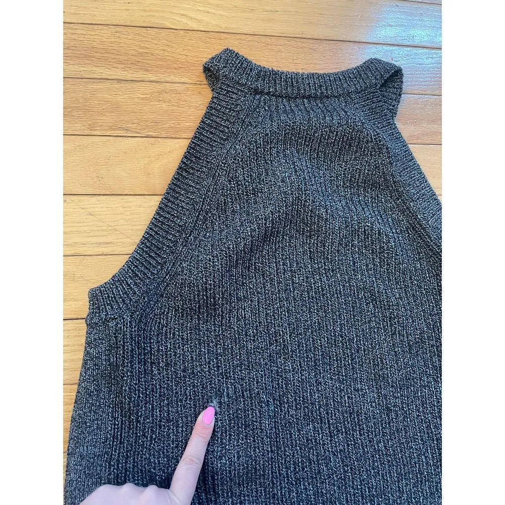Madewell Valley Sweater-Tank‎ grey/black Sz medium - Image 5