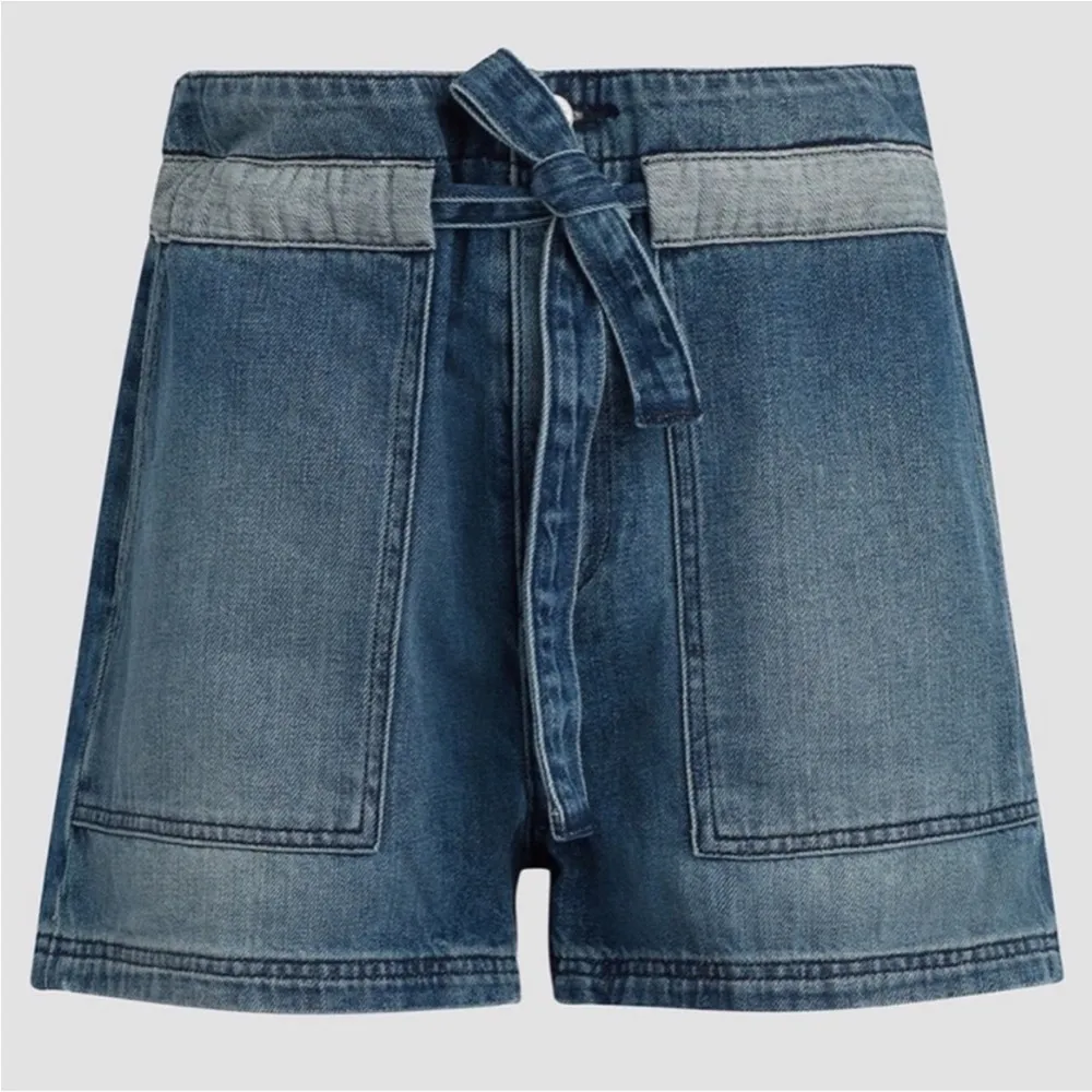Hudson Belted Paperbag Denim Shorts In Heatwave 31 - Image 3