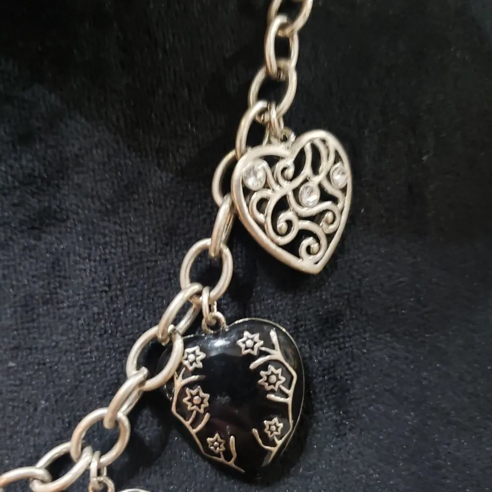 Bijoux Terner Womens Fashion Heart Silver Tone Beaded Pendant Necklace w/ Lobste - Image 4