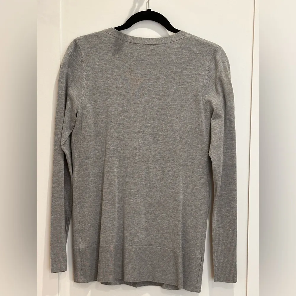 Premise Studio Cardigan Sweater Button Up Mist Gray Heather Medium Workwear Cozy - Image 4