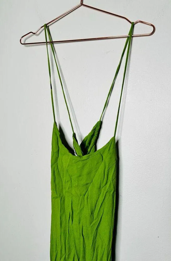 REFORMATION Green Dover Sleeveless Tie Back Strappy A-line Midi Dress Size 0 - Image 4