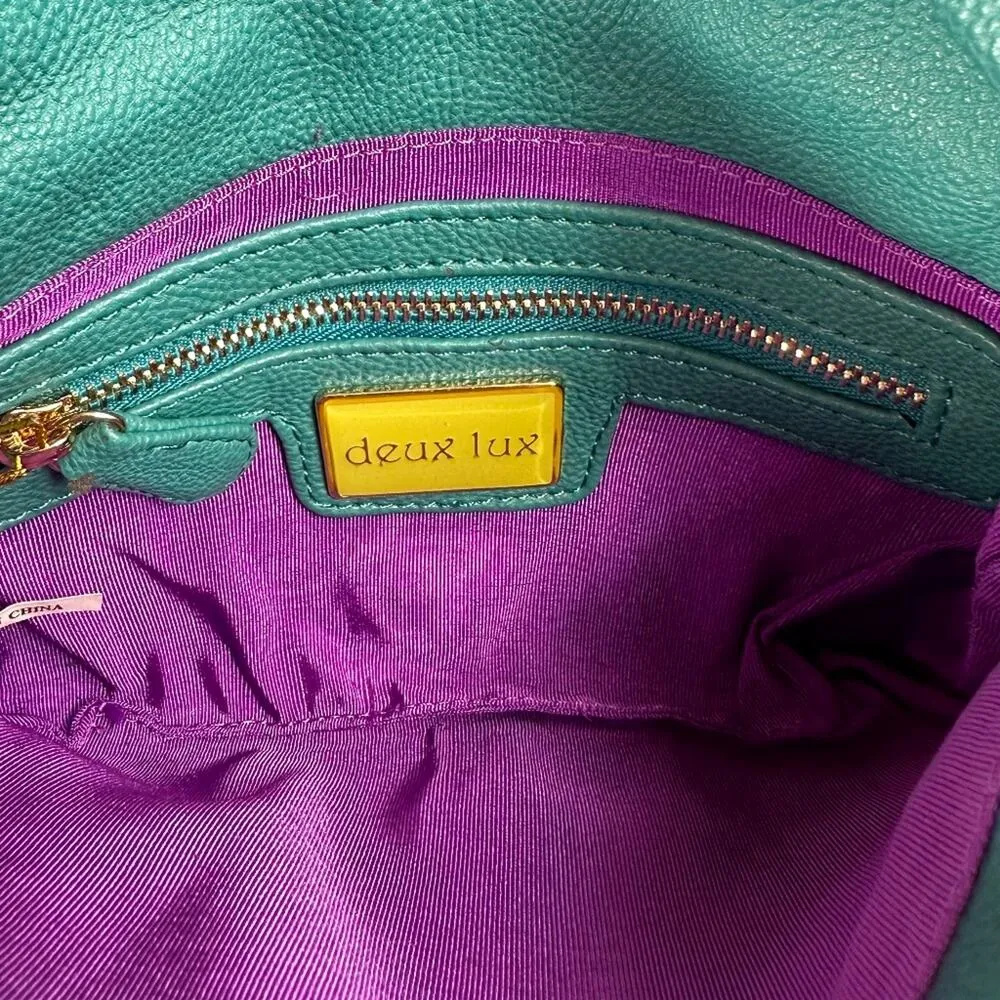 Deux Lux Woven Metallic Clutch Magnetic Closure Multi - Image 11