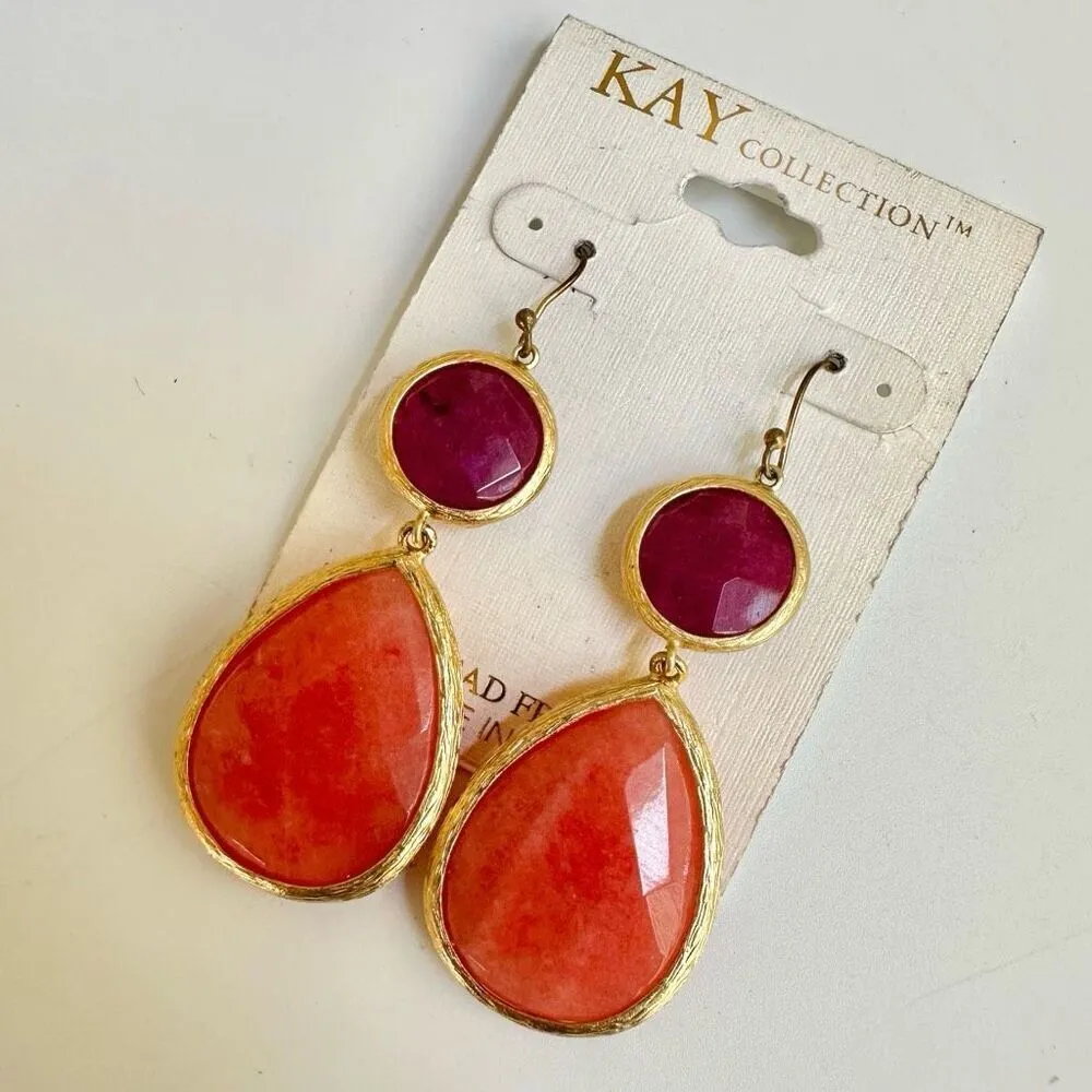 Kay Jewelers pink teardrop statement earrings - Image 13