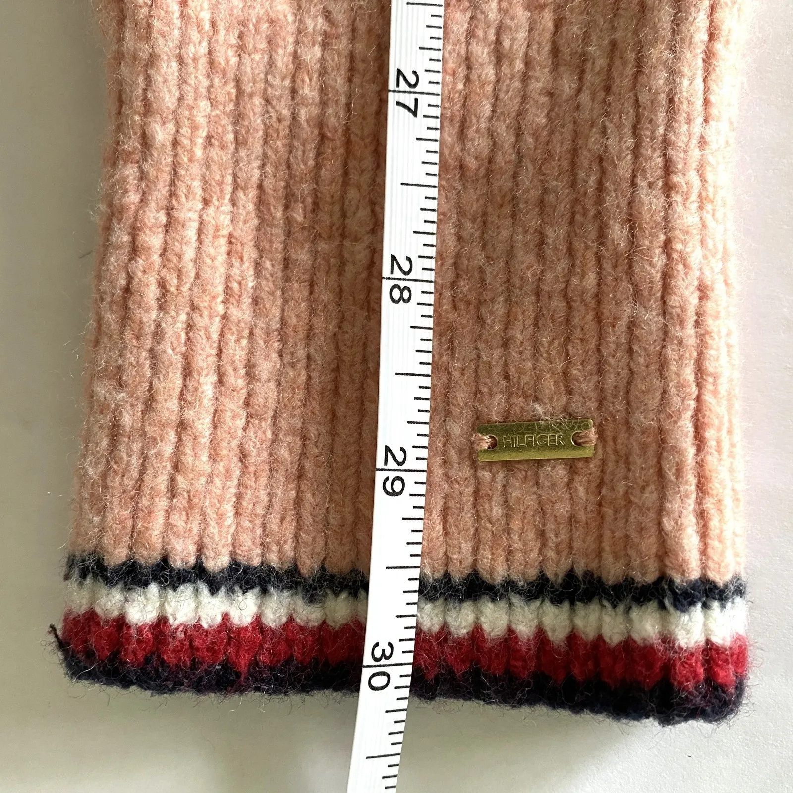 Tommy Hilfiger Pink Cozy Knit Tunic Sweater Long Sleeve Relaxed Fit Sz M - Image 5