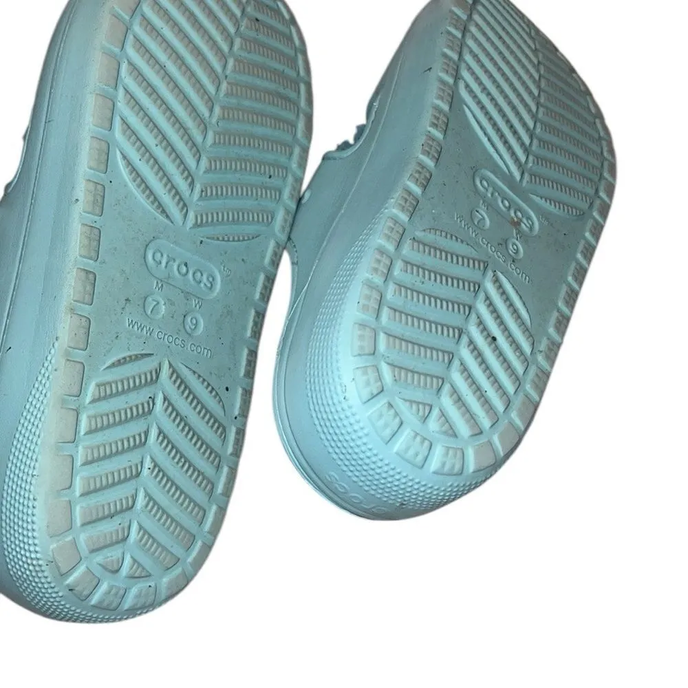 Crocs Blue Women’s Sandals with Flower Accent Size 9 - Image 5