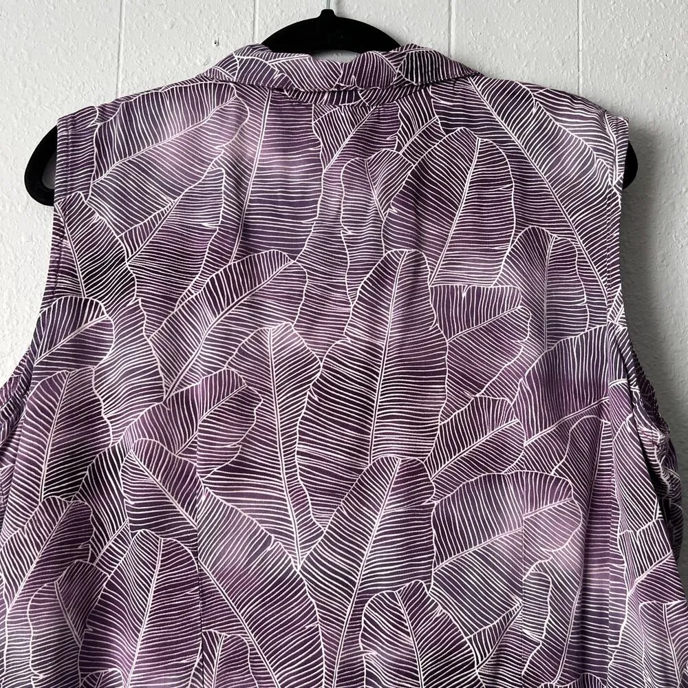 Hawaiian Reserve Top Womens 2XL Lightweight Casual Relaxed Beachy Summer Coastal Purple Size XXL - Image 6