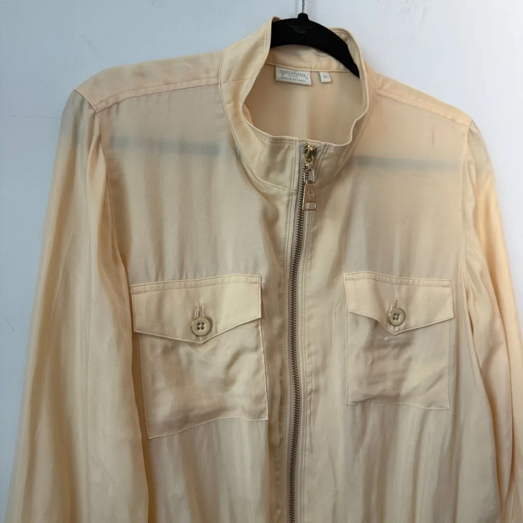 Spartina 449 Charleigh Jacket Lightweight Bomber Wheat Butter Yellow Medium - Image 8