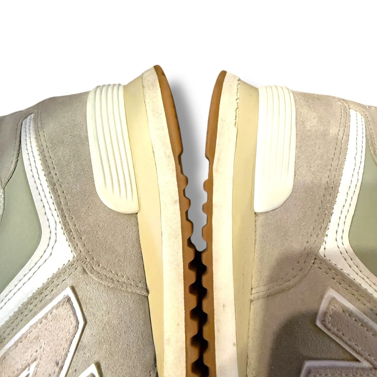 New Balance 574 Calm Green Sneakers Women's 9.5 Men's 8 Suede Athletic Shoes - Image 6