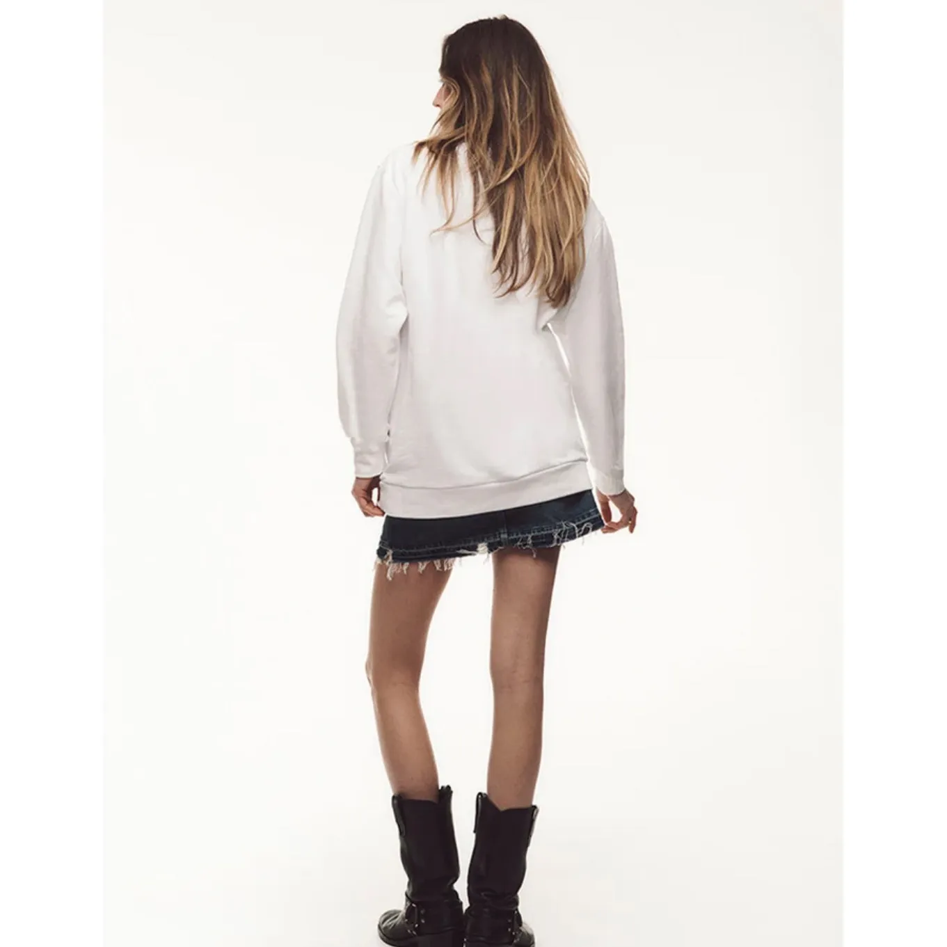 NWT Taylor Swift TTPD Eras White Crewneck Sweatshirt Cotton Graphic Top XS - Image 5