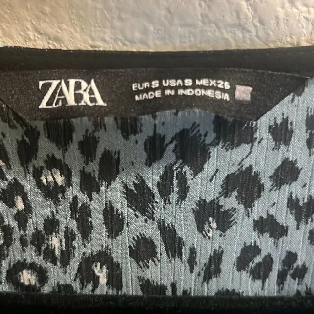 ZARA ✨ Teal Leopard Print Sz Small Dress✨ - Image 11