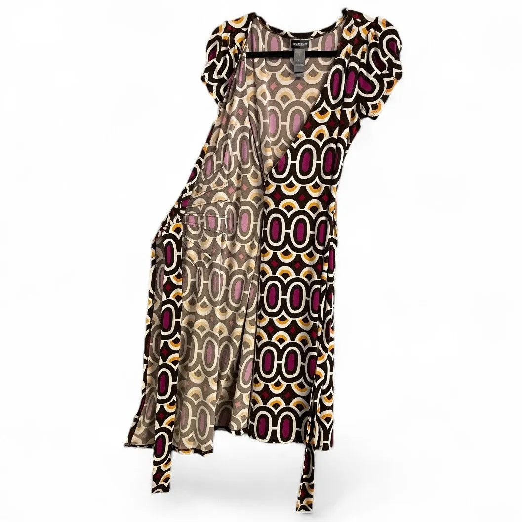 Bisou Bisou 90s Retro Geo-print True Wrap Dress size 6 - Image 5