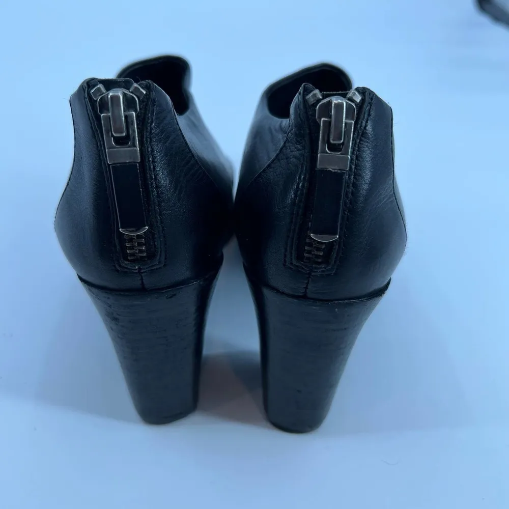 Eileen Fisher Womens Quote Heeled Booties Size 8.5 Black Leather Zip Up shoe - Image 5