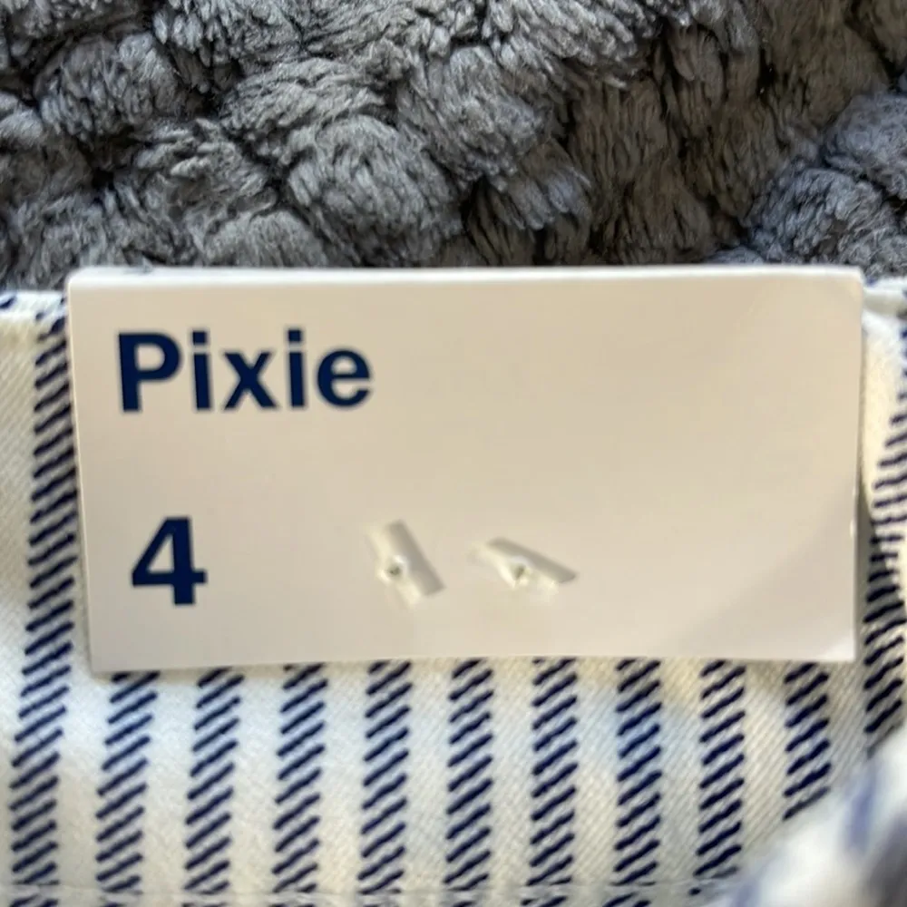 Women's Old Navy Stripe Navy/White Pixie High Rise Pants Size 4 NWT #7343 - Image 5