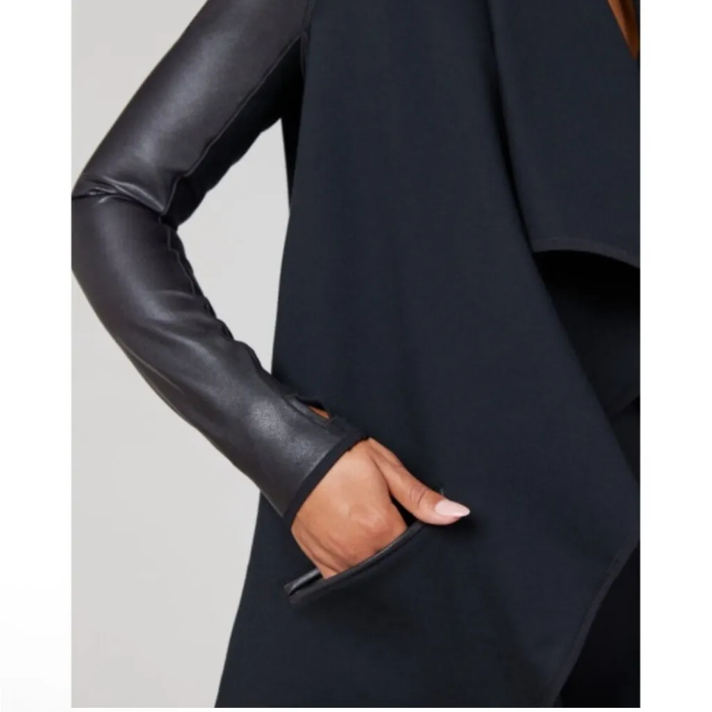 Spanx  Drape Front Faux Leather Jacket - Image 3