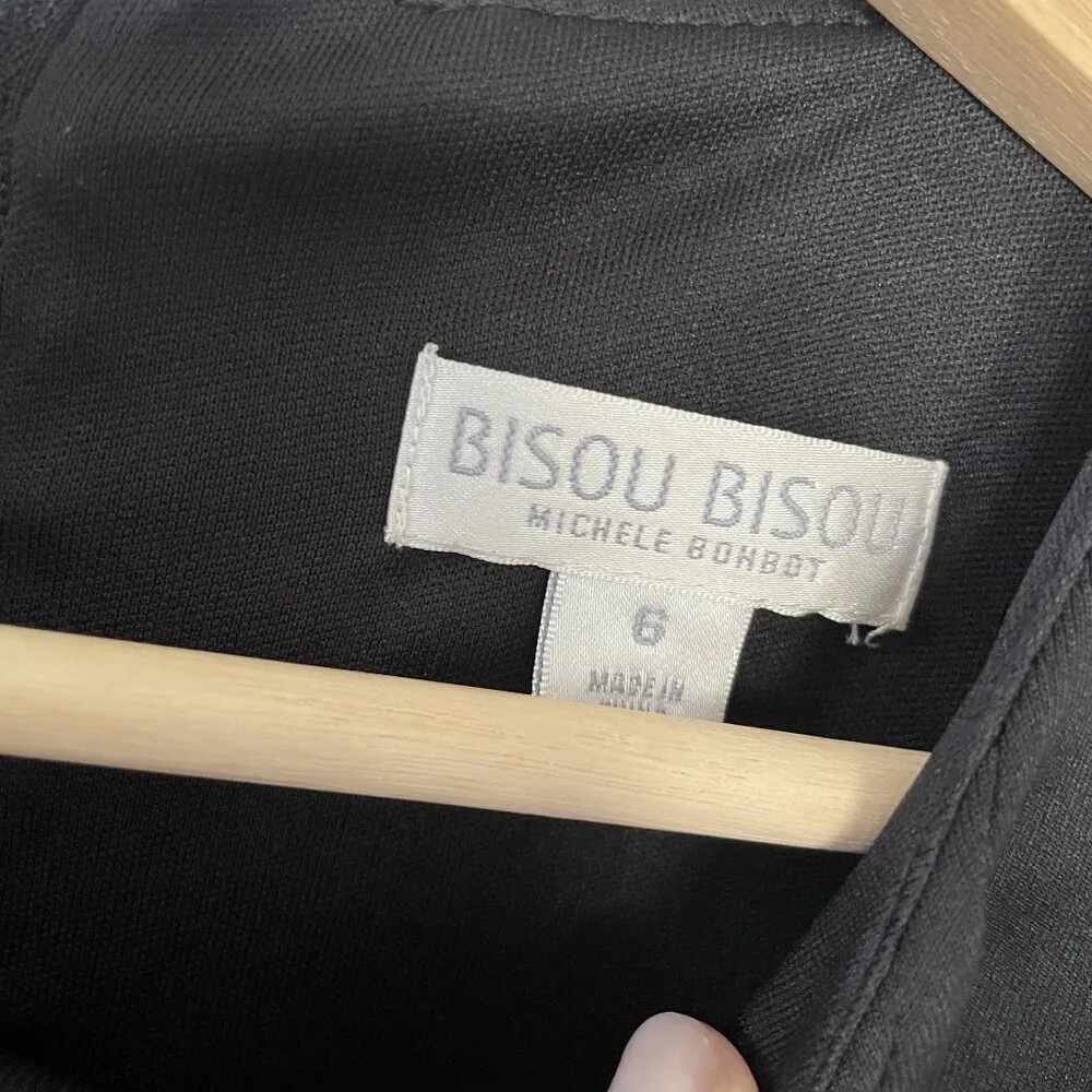 Bisou Bisou Michelle Bonbot black sleeveless midi dress formal size 6 classic - Image 4