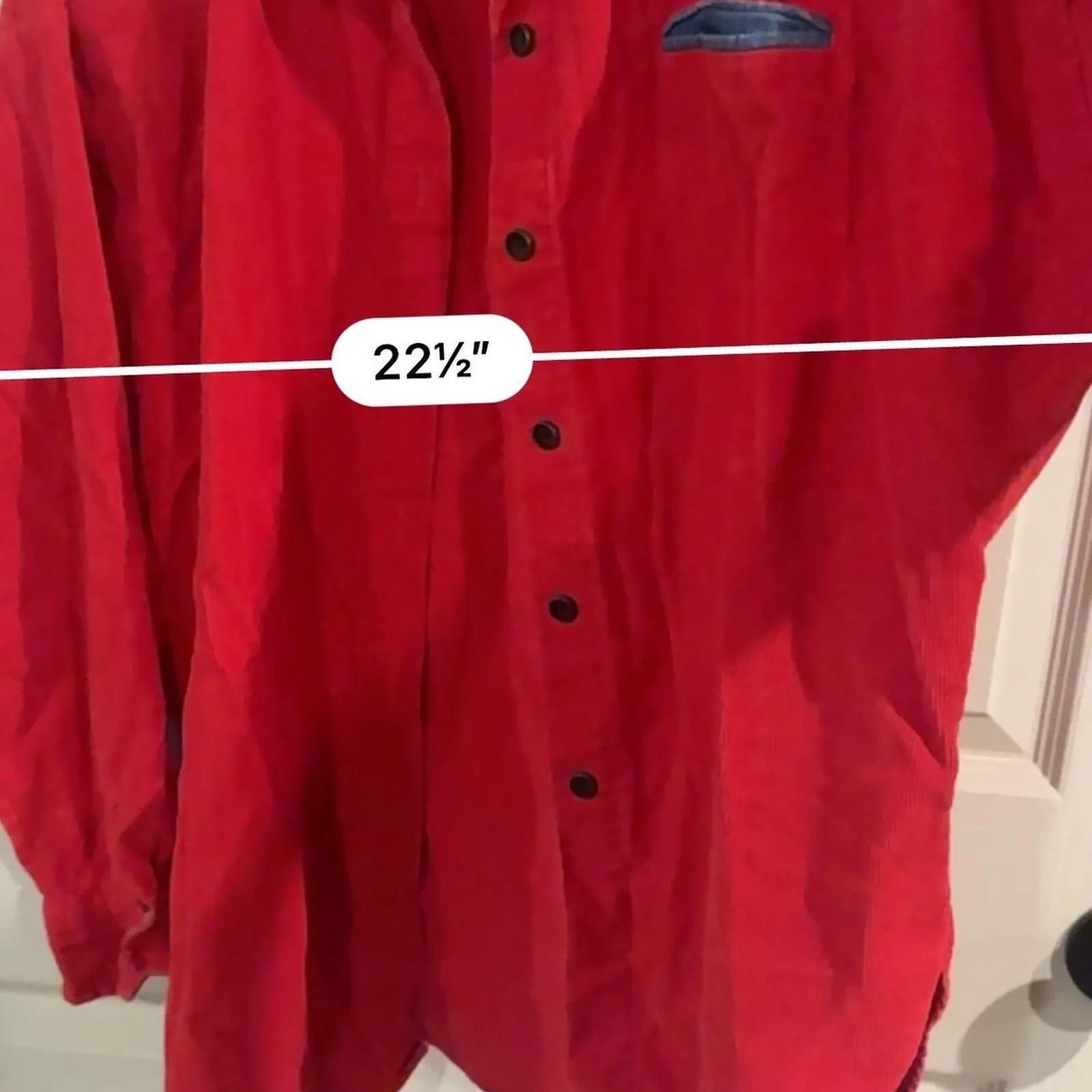 Jantzen Red and blue corduroy button up - Image 3