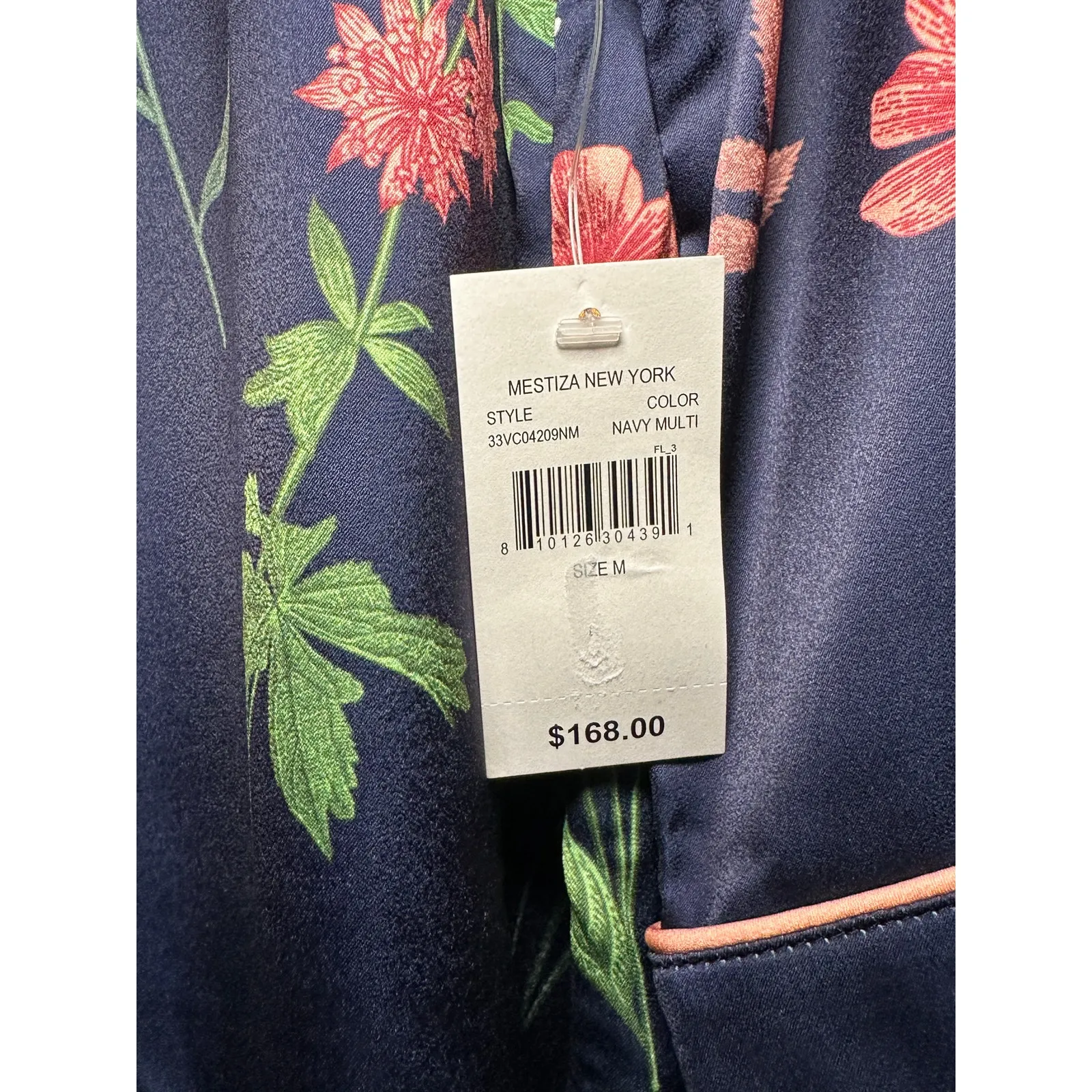 Mestiza New York Gigi Pajama Set 2 Piece Navy Multi Size Medium NWT Floral Print Blue - Image 8