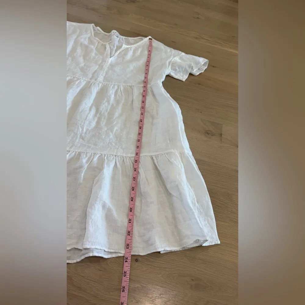 VELVET BY GRAHAM & SPENCER Noor Linen Tiered Dress size small White - Image 7